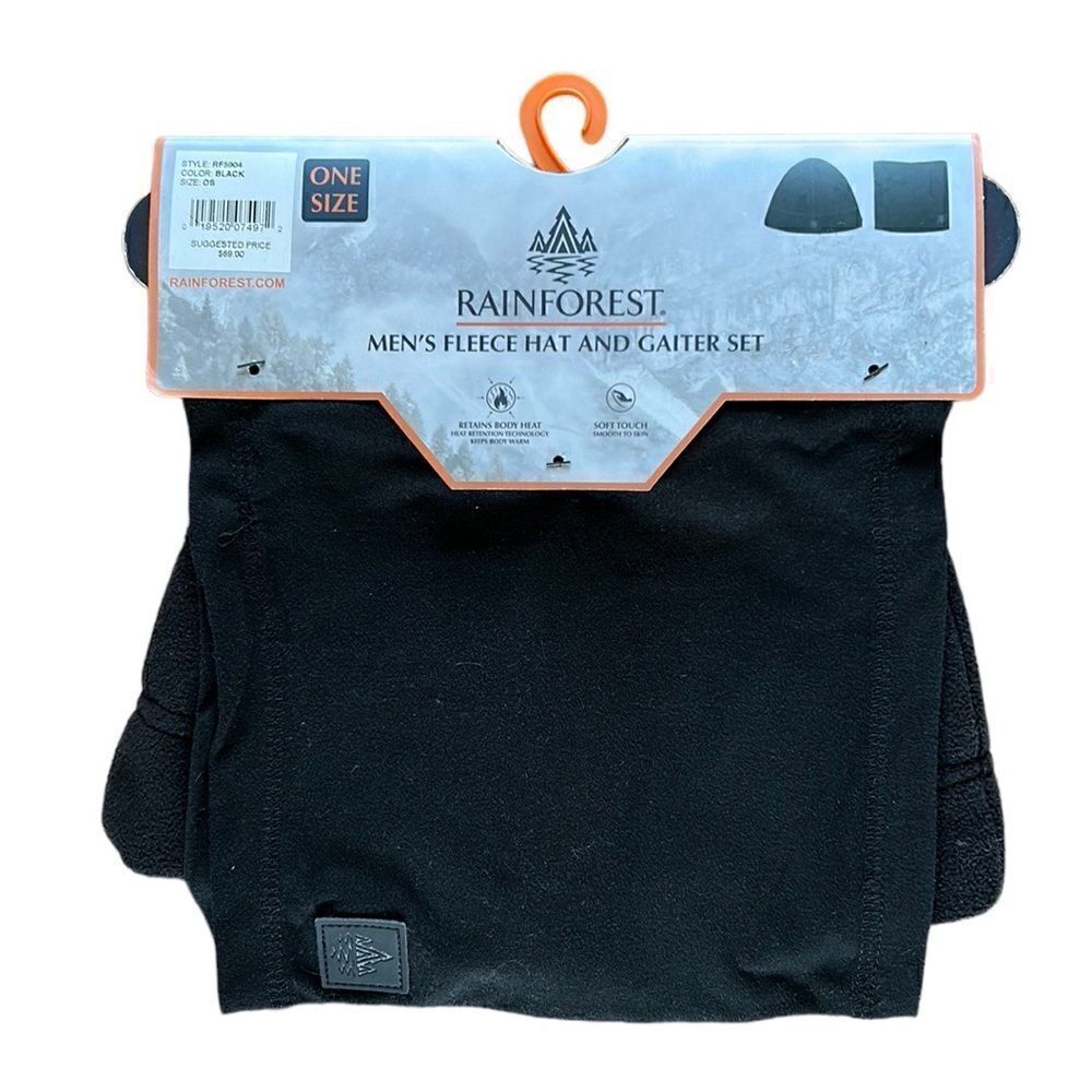 NEW Rainforest Mens Fleece Hat And Gaiter Set